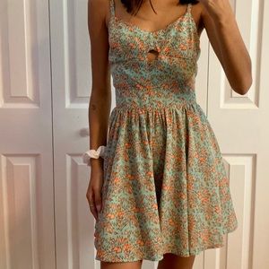 Blue and peach dress
